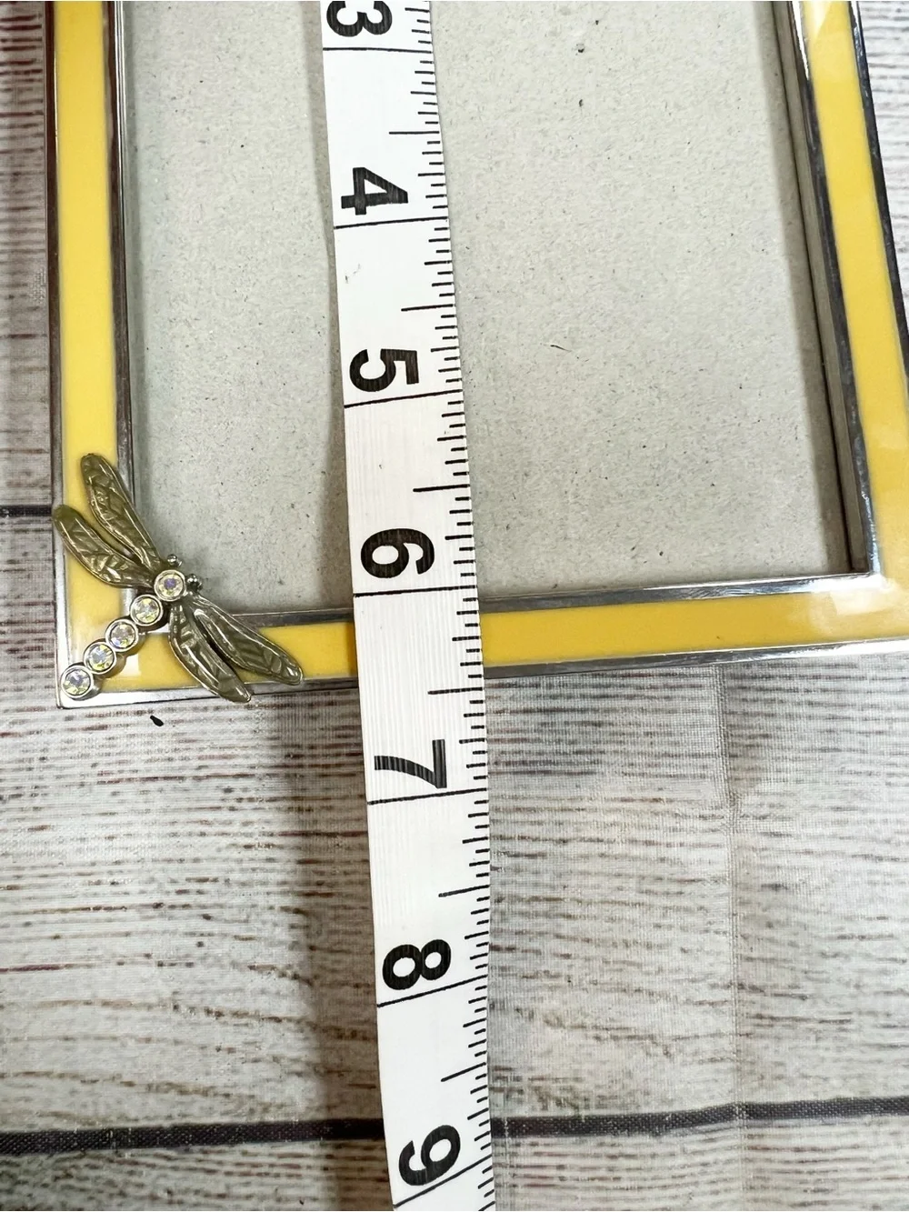Dragonfly Yellow Enamel Elsal Inc Picture Frame 4x6 Vintage Y2K Cottagecore Boho